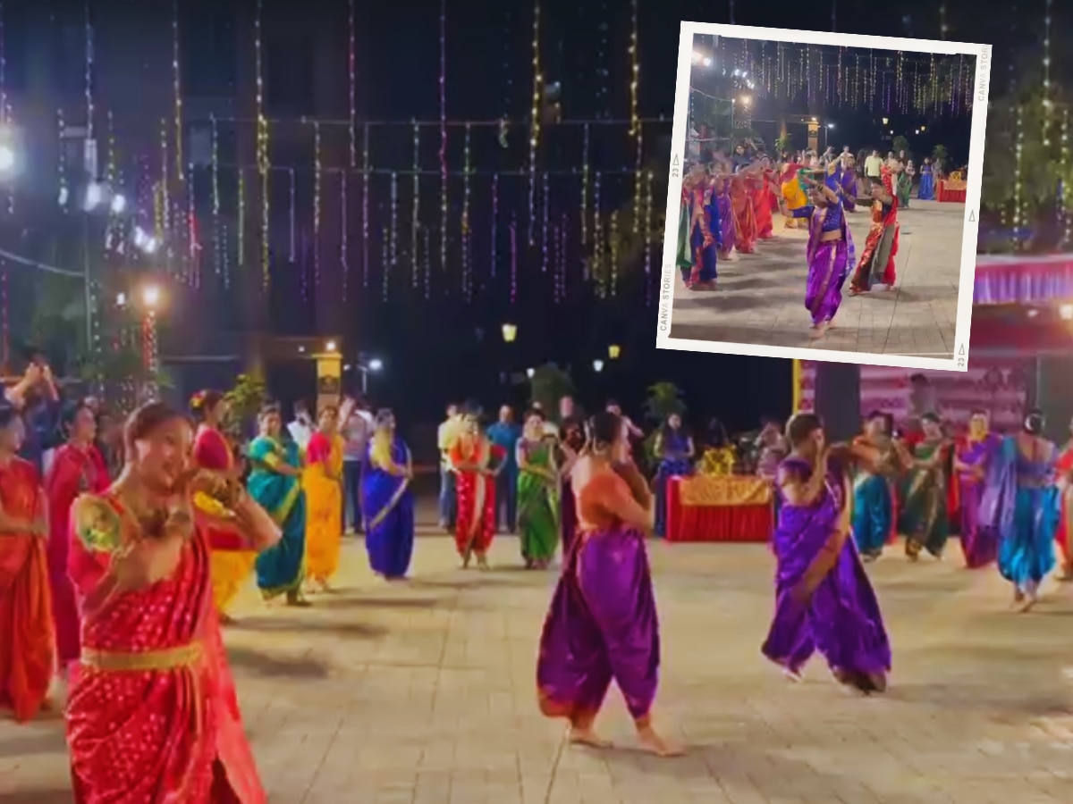 ठाण्यात महिलांचा पारंपरिक भोंडला डान्स; नवरात्रीनिमित्त 50 महिलांनी केली कमाल; पाहा Video title=