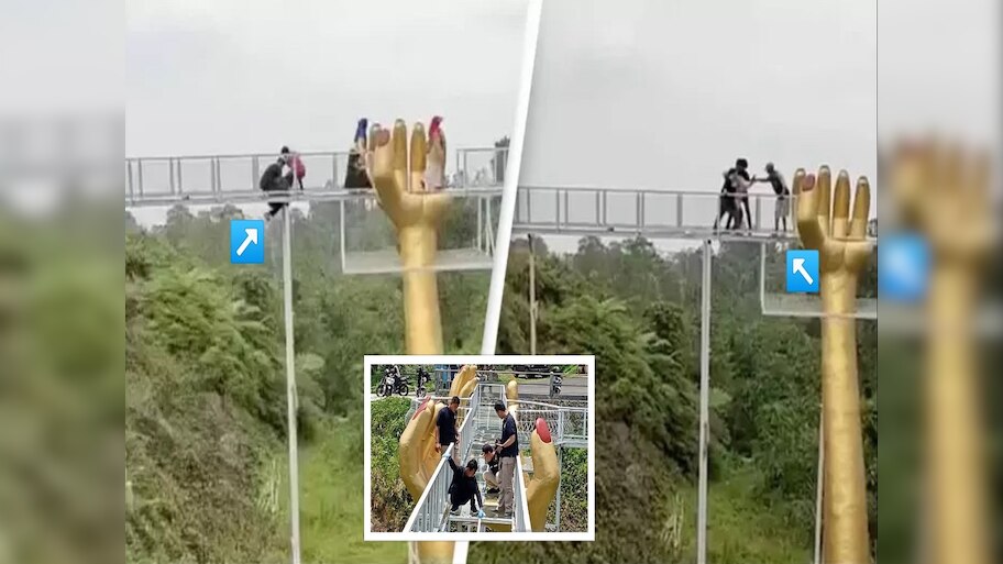 काचेचा ब्रीज अचानक फुटला, 30 फूट खाली कोसळले लोक; अंगावर शहारे आणणारा ...