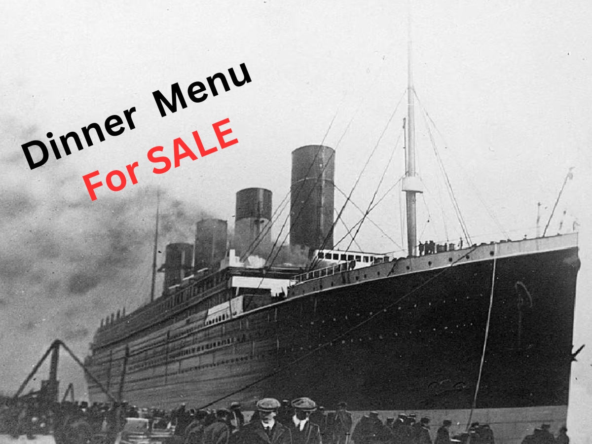 luxury cruze titanic first class menu to be auctioned 