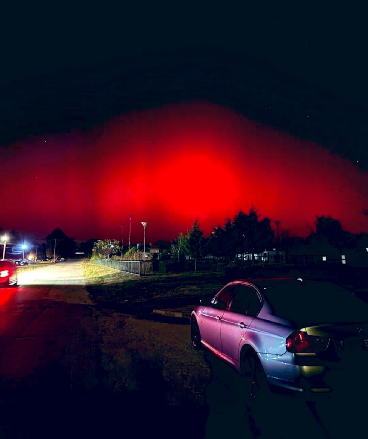 Viral Photos Northern Lights Turn Skies Red Across Europe Bulgaria