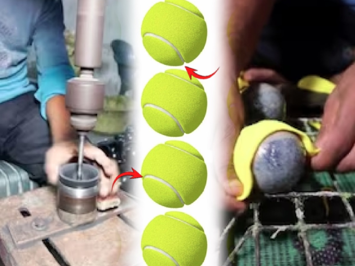 Tennis Ball कसा बनवतात माहितीये का? बॉलवर पांढऱ्या लाईन का असतात? पाहा Video title=