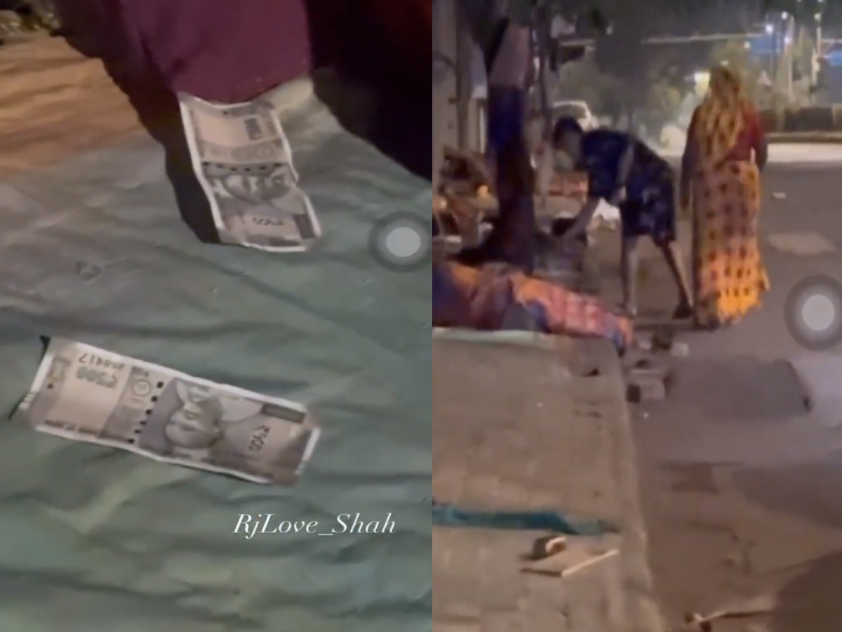 VIDEO: मदत करावी तर अशी! दिवाळीसाठी फुटपाथवर झोपलेल्यांना अफगाणिस्तानच्या खेळाडूनं गुपचूप वाटले पैसे title=