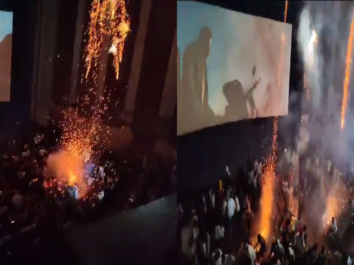 VIDEO: सलमान खानच्या एन्ट्रीला चाहत्यांनी चित्रपटगृहात फोडले फटाके, प्रेक्षकांचा जीव धोक्यात