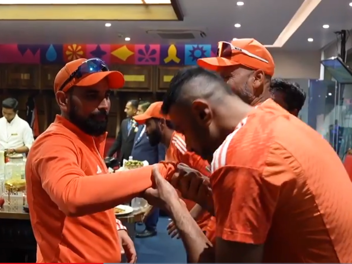 World Cup 2023 : सेमीफायनलमधील विजयानंतर टीम इंडियाचा जल्लोष, ड्रेसिंग रुममधील व्हिडीओ व्हायरल! title=