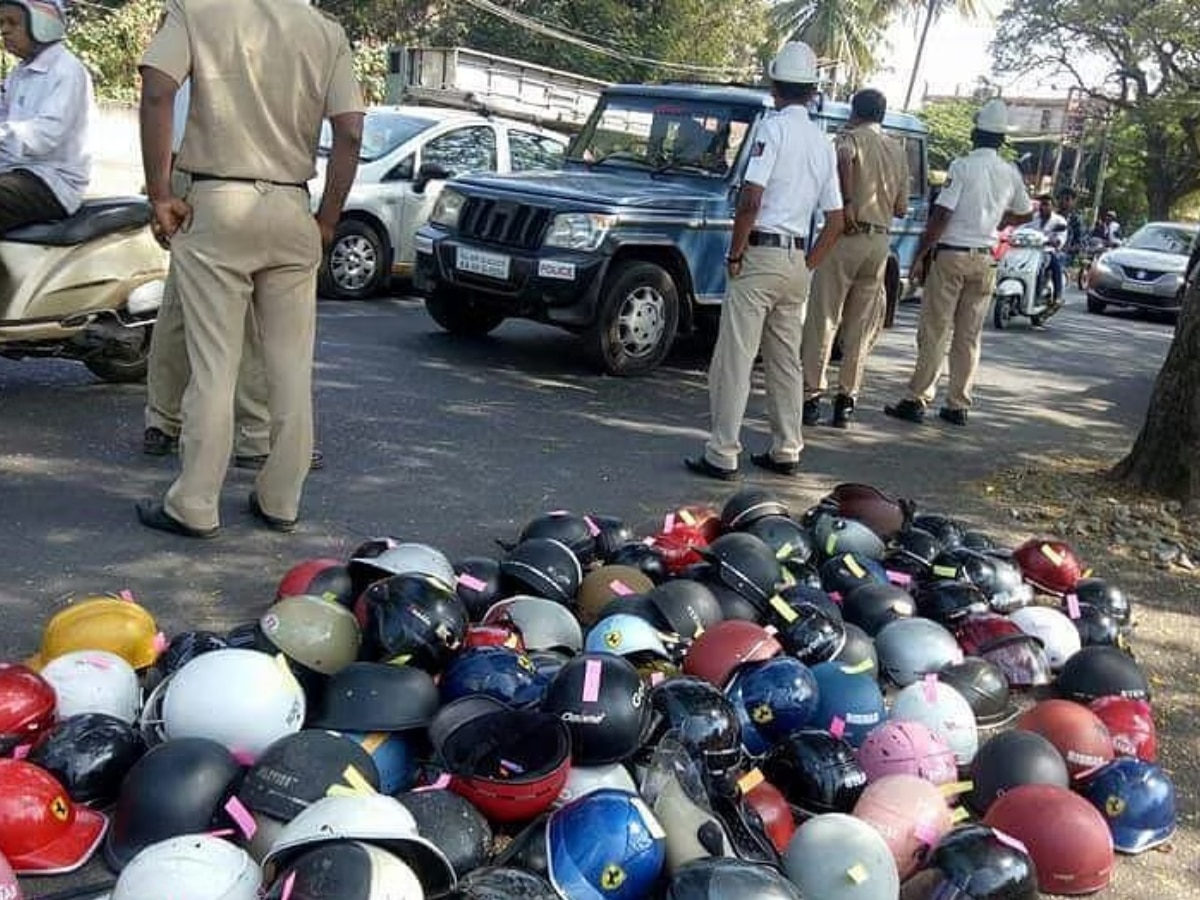 Traffic Rules wear a helmet ISI Mark motorcycle challan