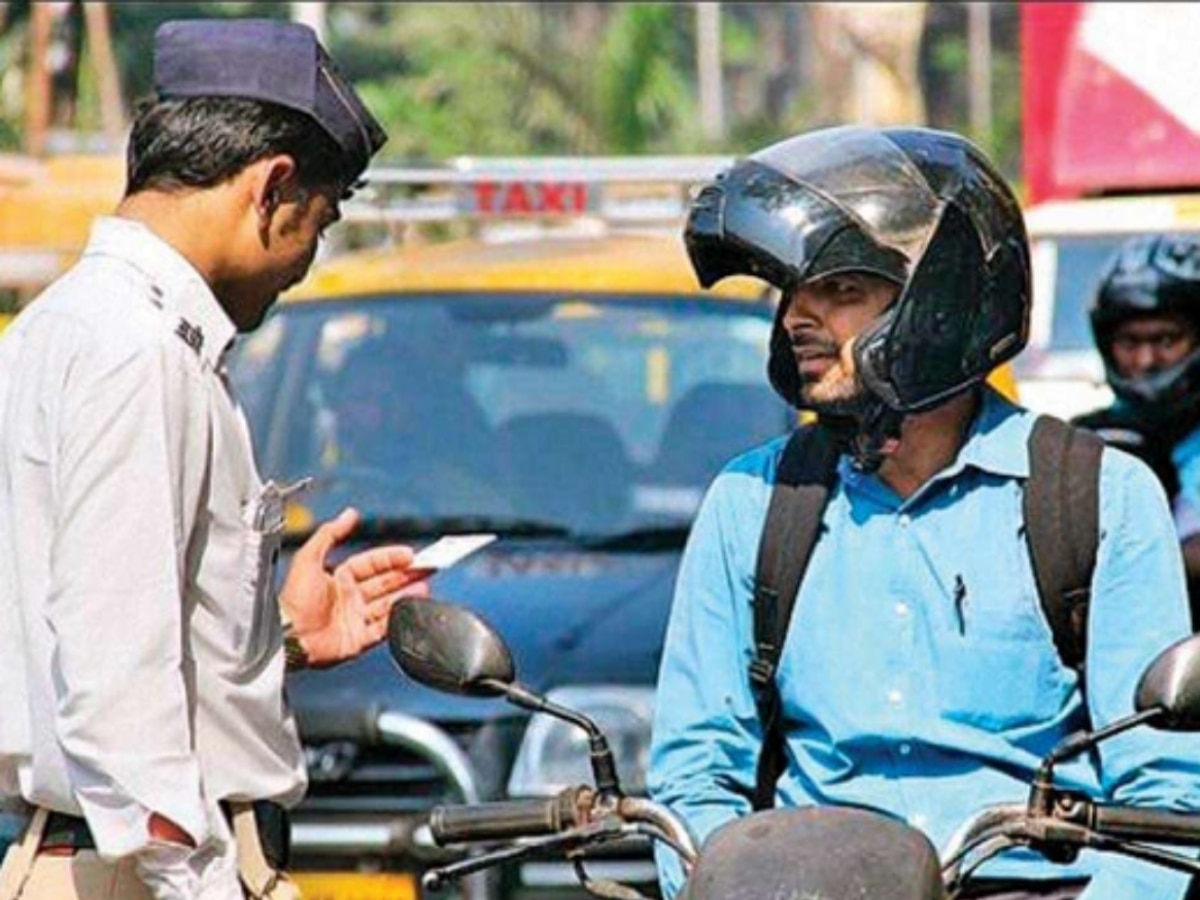 Traffic Rules wear a helmet ISI Mark motorcycle challan