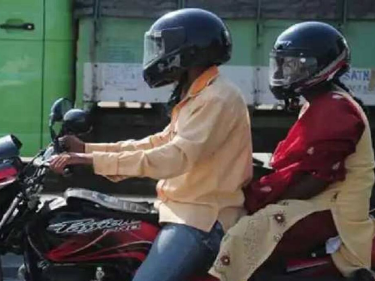 Traffic Rules wear a helmet ISI Mark motorcycle challan