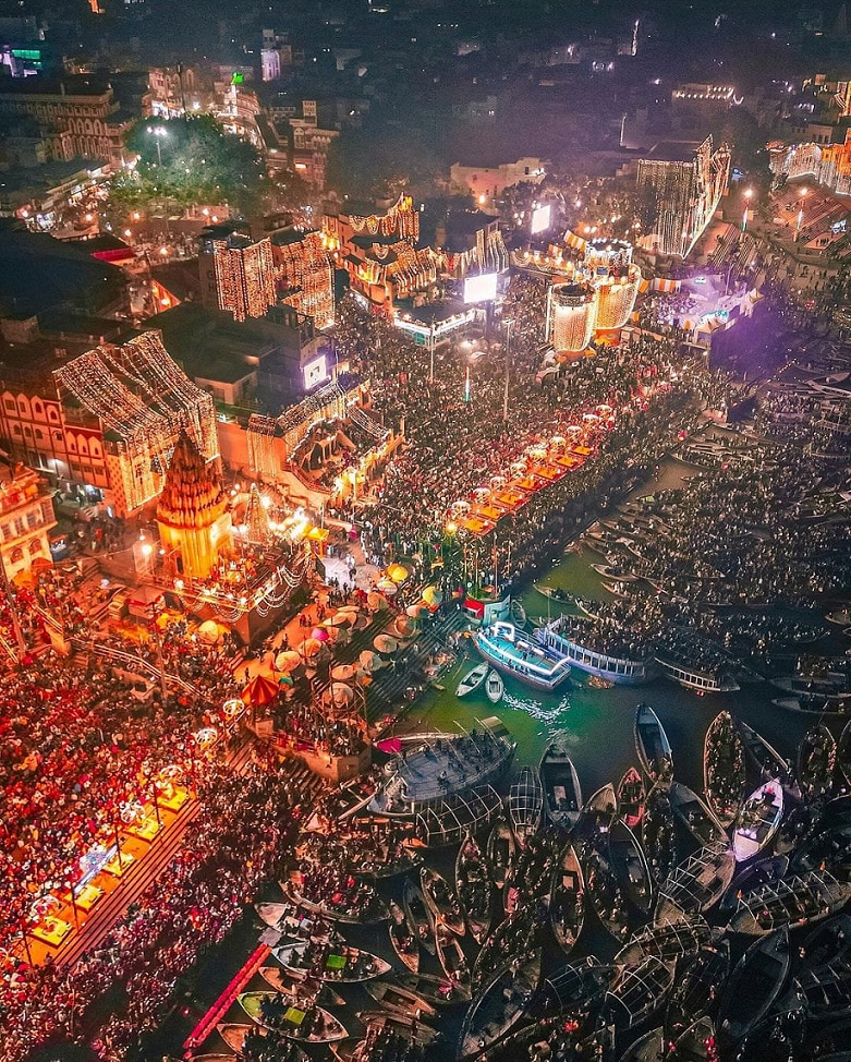 Pm Modi shares photos of kashi dev diwali 2023