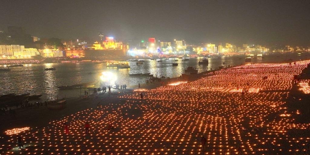 Pm Modi shares photos of kashi dev diwali 2023