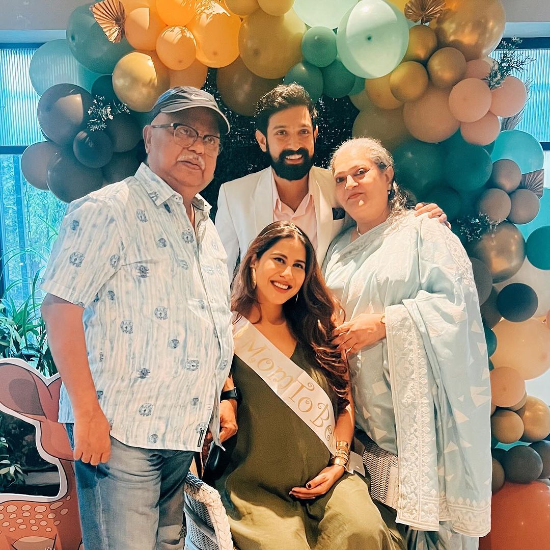 Vikrant Massey Sheetal Thakur Baby Shower Viral Kiss Photos Goes Viral