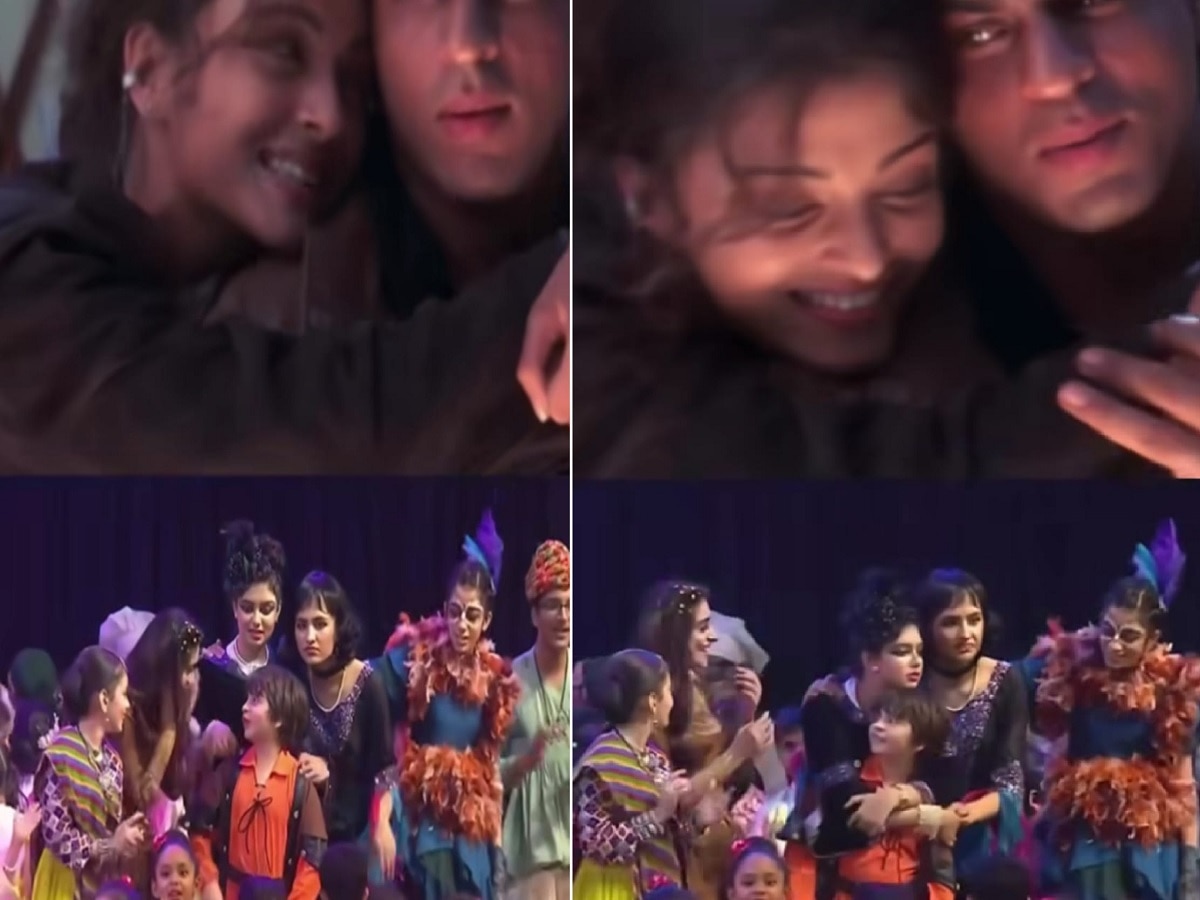 ऐश्वर्याच्या लेकीने शाहरुखच्या मुलाला मारली मिठी; सेम 'जोश' चित्रपटासारखा सीन   title=