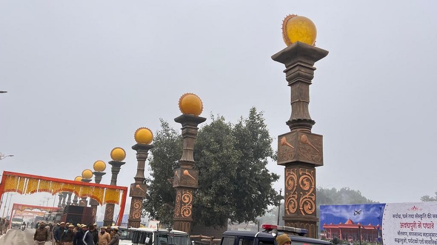 Ayodhya Ram Mandir Modi road show preparation in photos 
