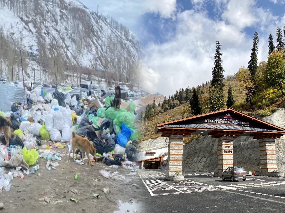 New Year 2024 : पर्यटकांनी पर्वतांना केलं कचऱ्याचा डबा! अटल टनलजवळची ही दृश्य पाहून तीव्र सणक डोक्यात जाईल title=