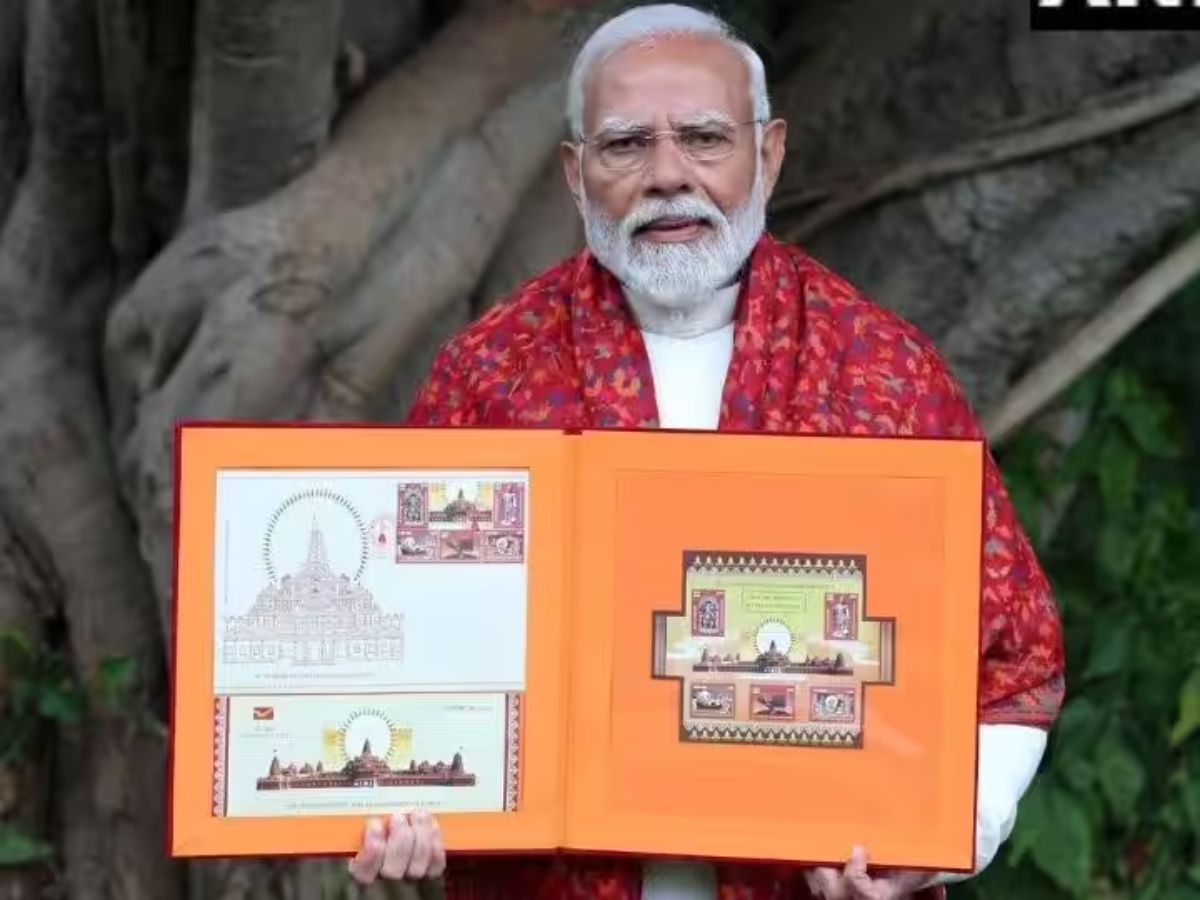 Ayodhya Ram Mandir Pran Pratishtha PM Modi Releases Postage Stamp include Ram Temple