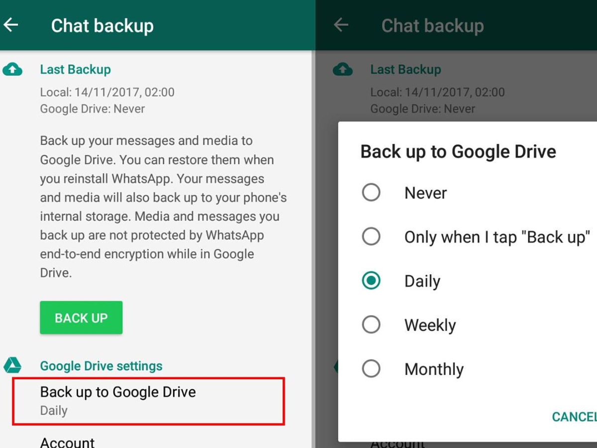 WhatsApp Chat Backup take Money From Users google Drive