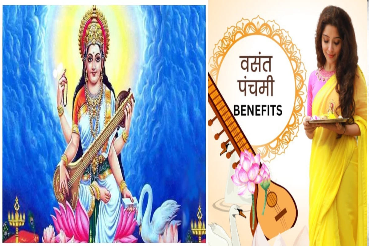 Saraswati puja 2024 माता सरस्वतीच्या मूर्तीतील प्रत्येक वस्तूचं