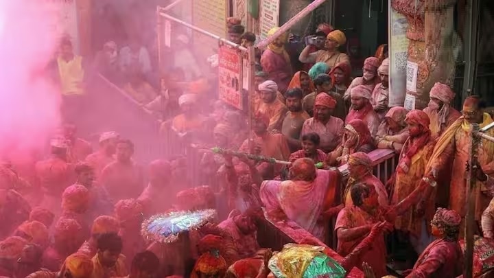 Holi 2024 Ayodhya ram mandir ram lalla idol deocared with colors see photos