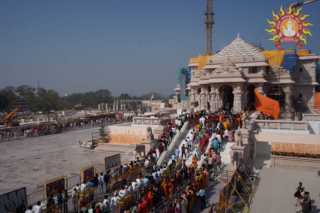 Holi 2024 Ayodhya ram mandir ram lalla idol deocared with colors see photos