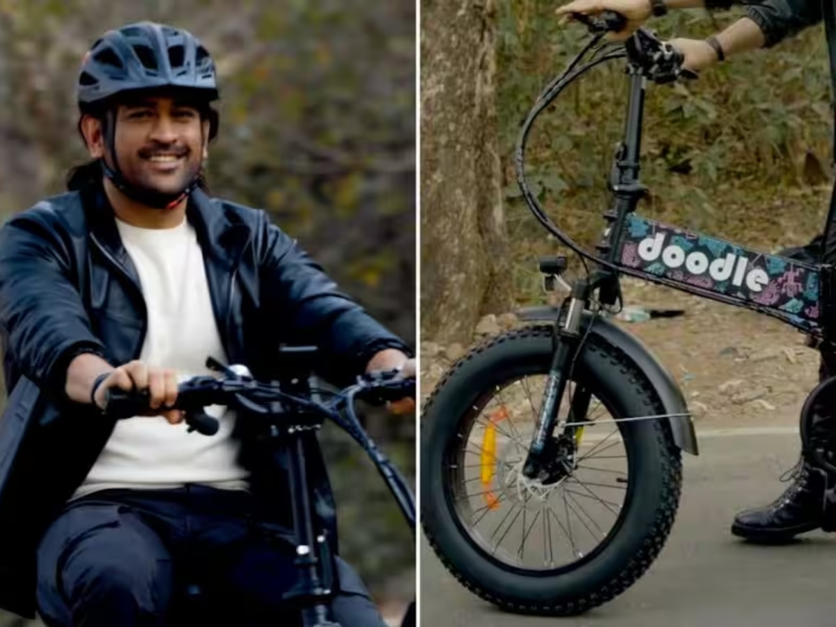 MS Dhoni : इलेक्ट्रिक सायकल चालवताना दिसला कॅप्टन कूल, व्हिडीओ होतोय व्हायरल title=