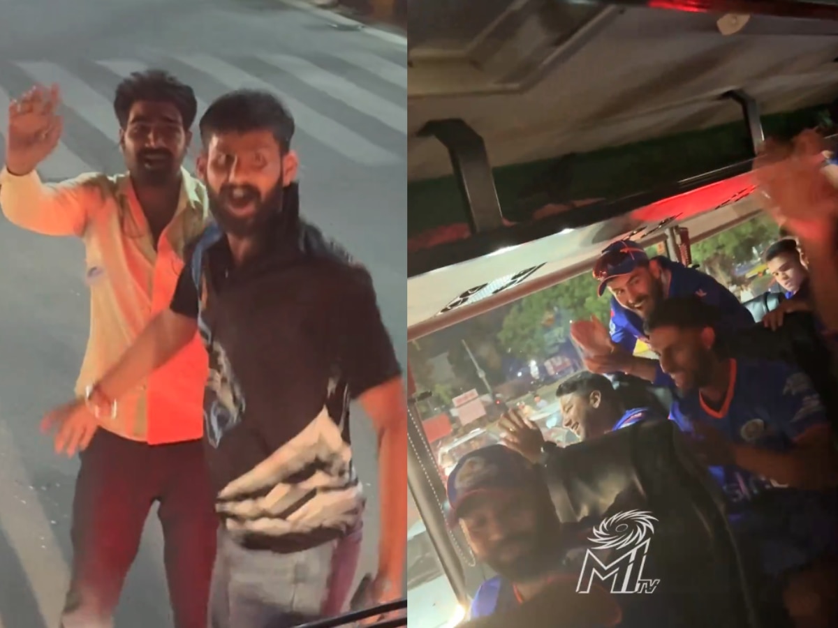 RR vs MI : मुंबई इंडियन्सची बस ट्रॅफिकमध्ये अडकली, मदतीला धावला सनीभाई अन्... पाहा Video title=