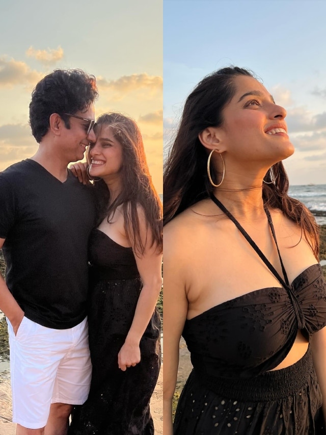 Marathi Actress Priya Bapat Goa Vacation Black Dress bold Photos