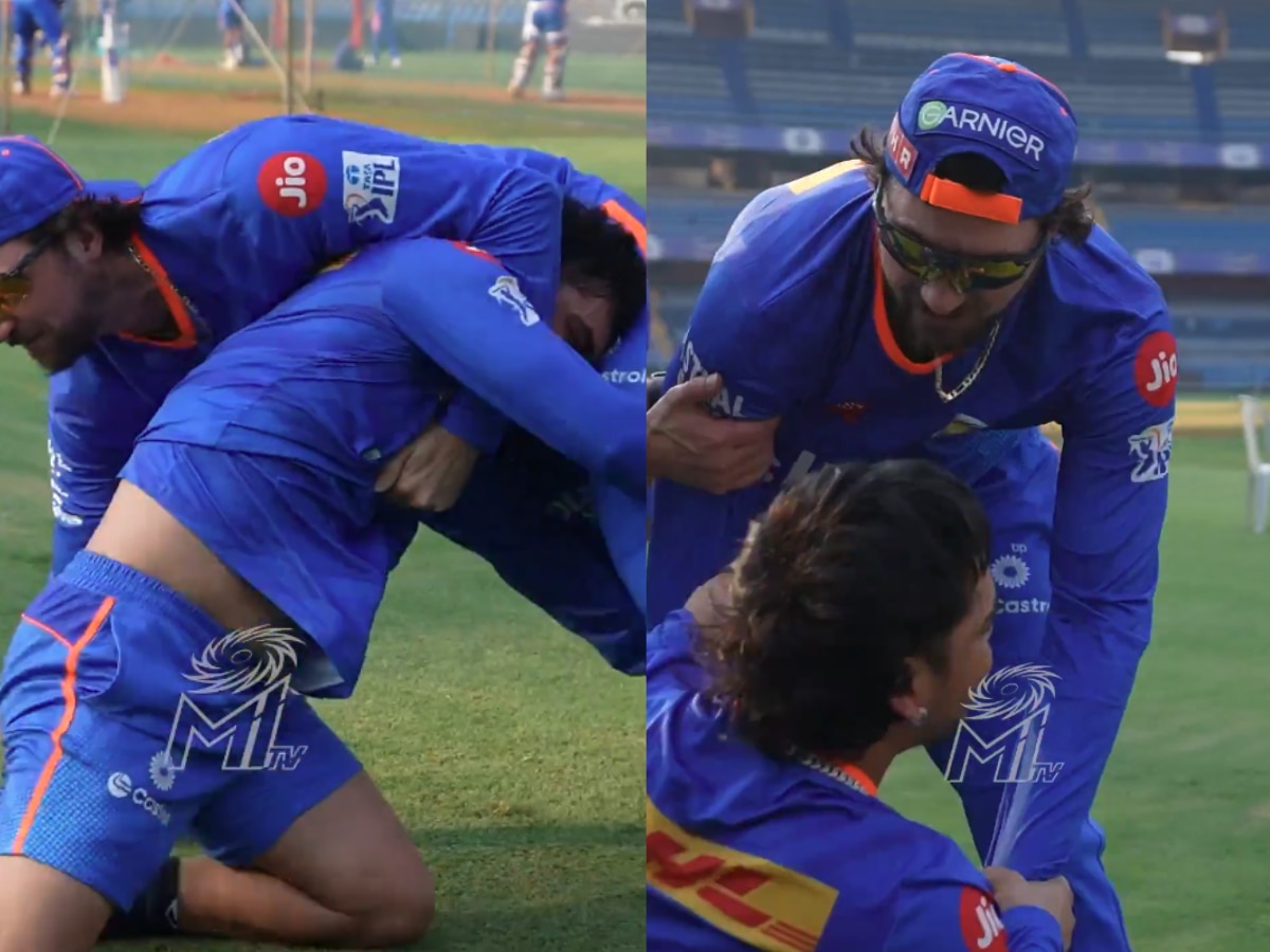 सराव करताना टीम डेव्हिड अन् इशान किशन भिडले, मुंबई इंडियन्सने दिली वॉर्निंग; पाहा Video title=