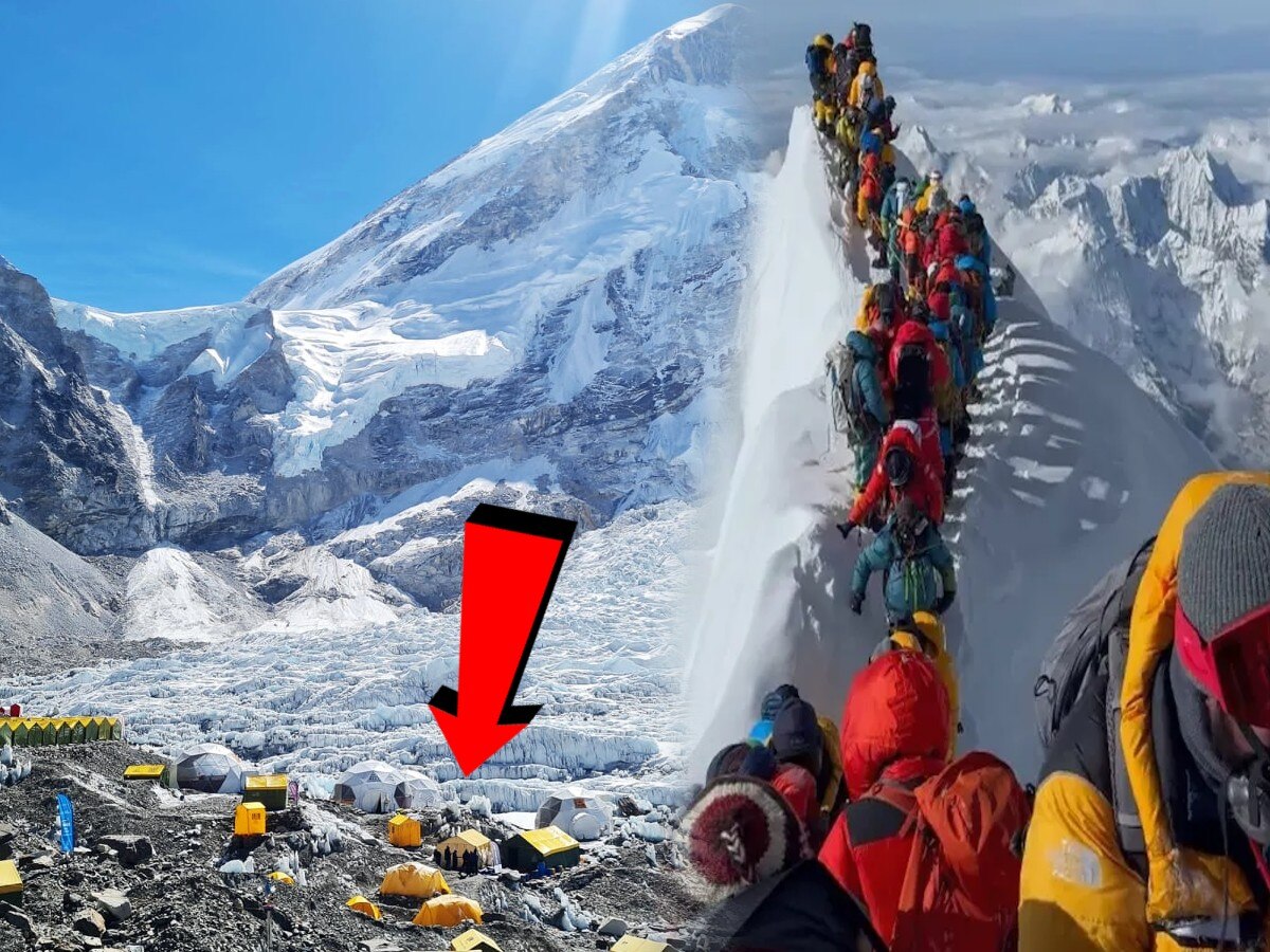 Mount Everest Video : माऊंट एव्हरेस्ट म्हणजे थट्टा वाटली का? शिखरावर गिर्यारोहकांची गर्दी, अनेकांचा मृत्यू; थरकाप उडवणारी दृश्य समोर  title=