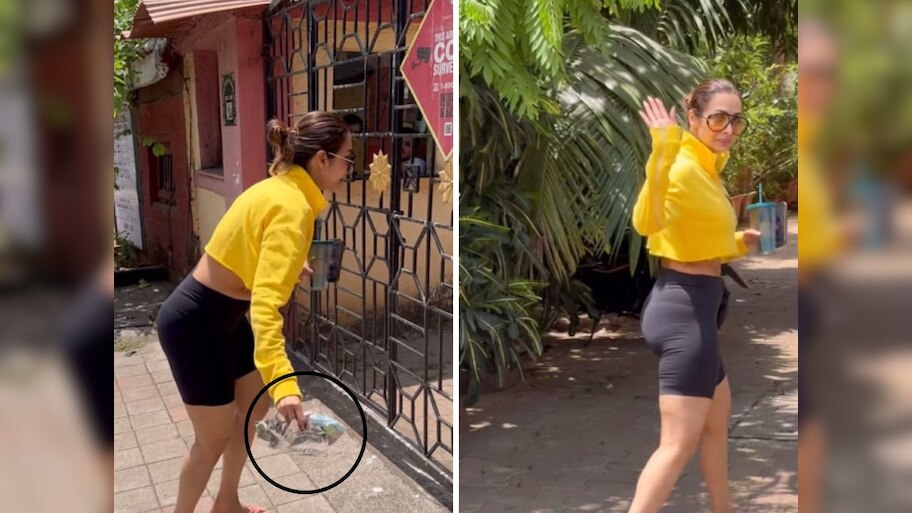 रस्त्यावरचा कचरा उचलूनही ट्रोल झाली मलायका अरोरा, कारण...; Video Viral