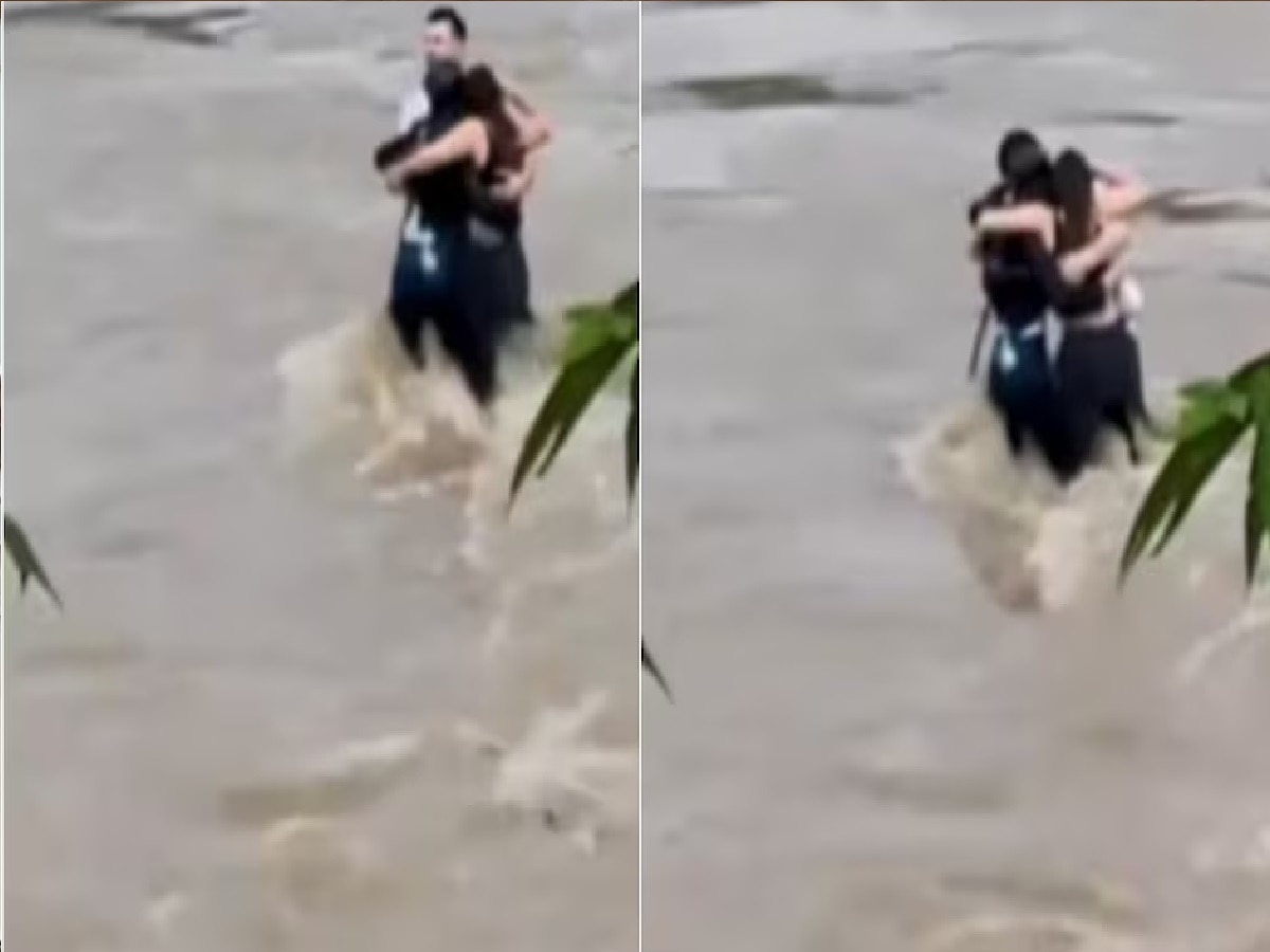 मृत्यूपूर्वीचा शेवटचा Video! पुराच्या पाण्यात तीन मित्रांनी एकमेकांना घट्ट पकडून ठेवलं पण... title=