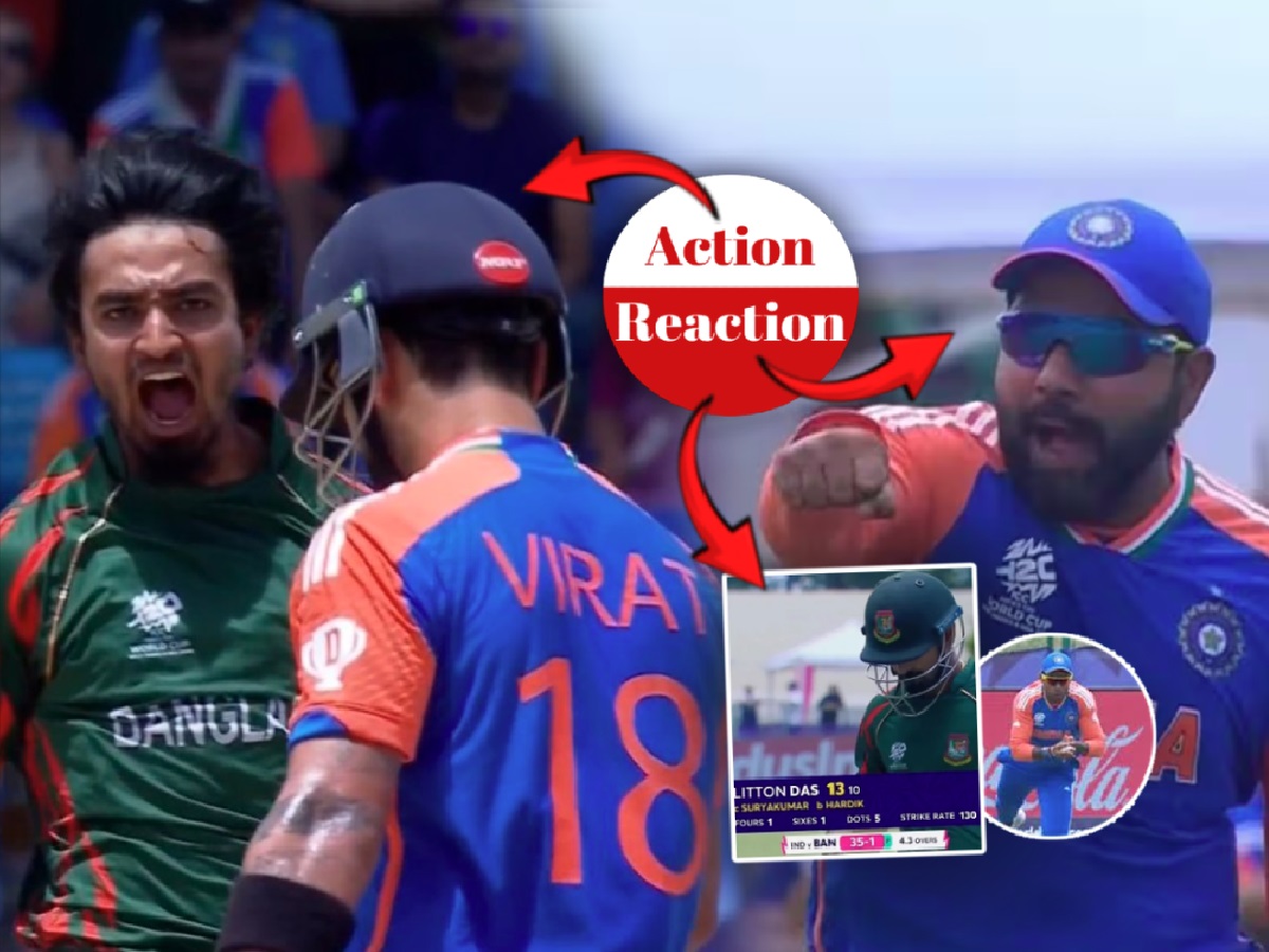 Video: विराटला खुन्नस दिल्याचा रोहितने घेतला बदला! बांगलादेशचा कॅप्टन Out झाल्यानंतर.. Video: विराटला खुन्नस दिल्याचा रोहितने घेतला बदला! बांगलादेशचा कॅप्टन Out झाल्यानंतर..