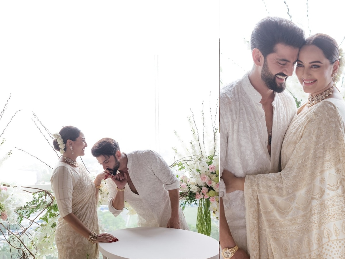 Sonakshi Sinha weds Zaheer Iqbal First Photo Entertainment Marathi News