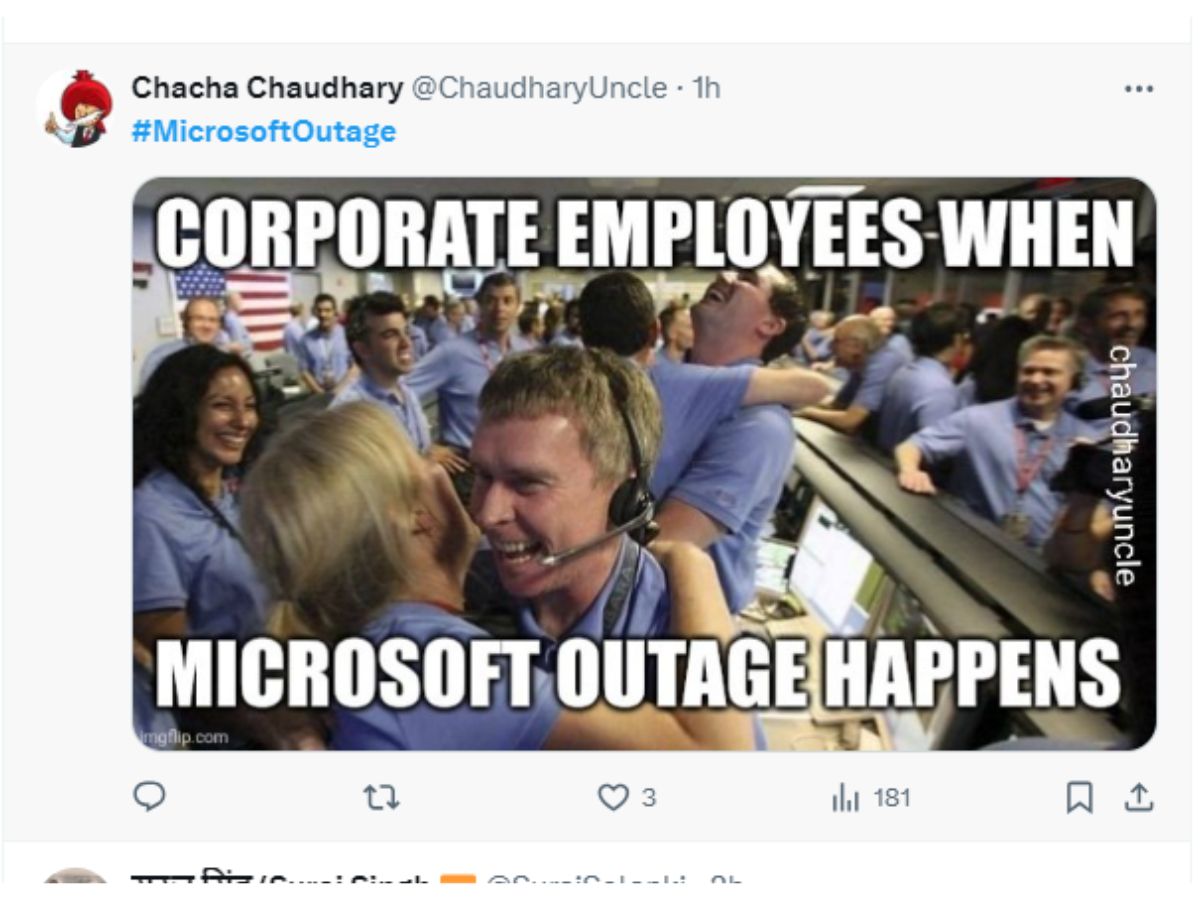 Microsoft Global Outage Netizens Share Hilarious memes viral on Social Media