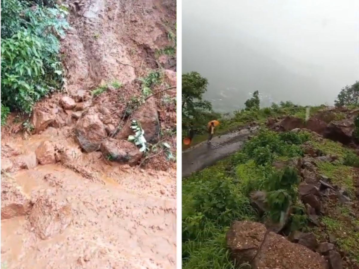 Maharashtra Rain Alert Heavy Rain in Pune Mumbai Thane Raigad Palghar Waterlogging Landslide Latest Photos