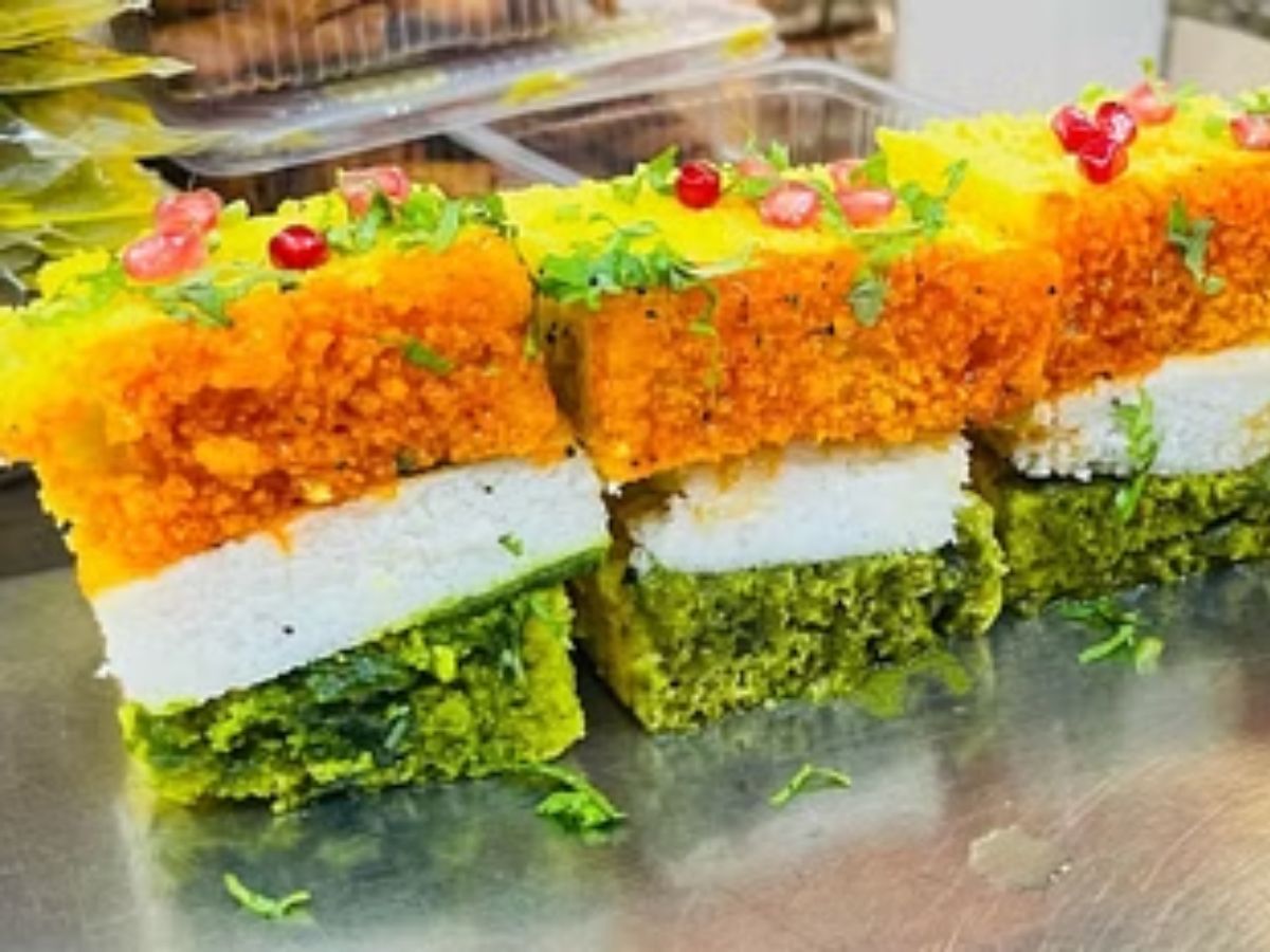 Tiranga Rava Dhokla Recipe on the occasion of  Indian Independence Day 