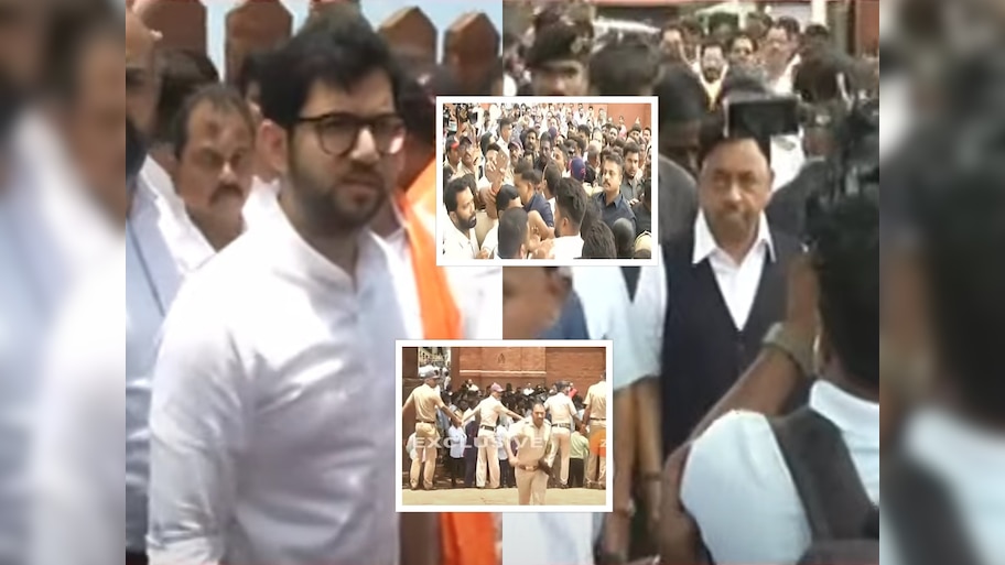 Shivaji Maharaj Statue Collapse: ठाकरे आणि राणे समर्थकांमध्ये तुफान राडा; राजकोट किल्ल्यावर नेत्यांसमोरच भिडले