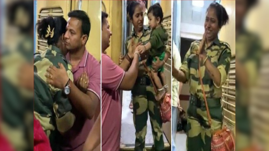माँ तुझे सलाम! 9 महिन्यांच्या बाळाला सोडून महिला जवान निघाली देशसेवेसाठी... डोळ्यात पाणी आणणारा Video