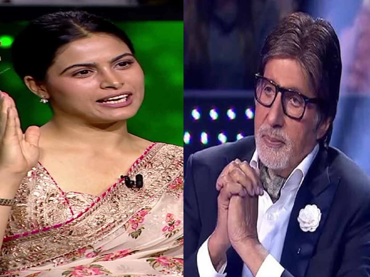 मनू भाकरने KBC मध्ये म्हटला अमिताभ यांचा ढासू डायलॉग, ऐकून बिग बी ही थक्क Video  title=