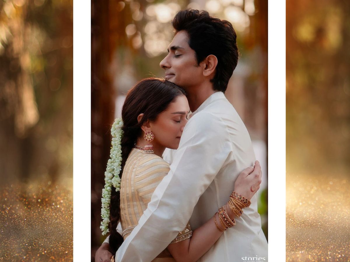 Aditi rao hydari and siddharth secretly gets married  simple wedding in temple photos viral