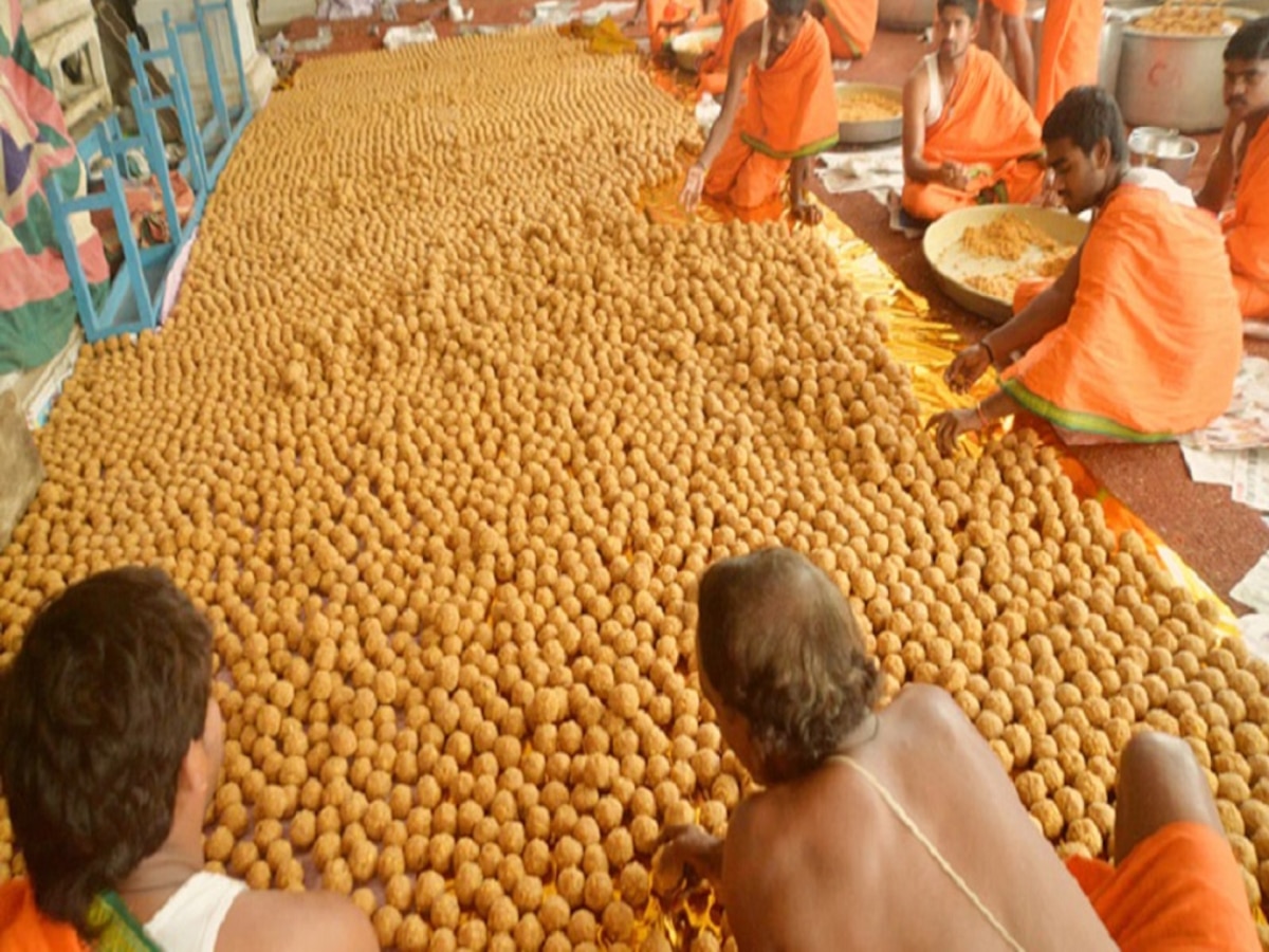 Tirupati Laddu Making : 10 टन बेसन, कैक क्विंटल तूप आणि... तिरुपती देवस्थानच्या प्रसाद लाडूची रेसिपी समोर  title=