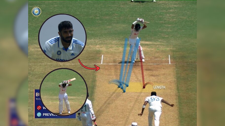 IND VS BAN Test : बुमबुम बुमराह! बांगलादेशला दिला पहिला झटका, काहीही कळण्याच्या आत उडवल्या दांड्या Video