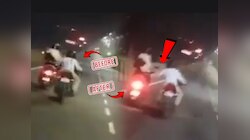 ऑफिसवरुन घरी जाणाऱ्या महिलेशी धावत्या स्कुटीवर छेडछाड! Dash Cam मध्ये रेकॉर्ड झाला Video