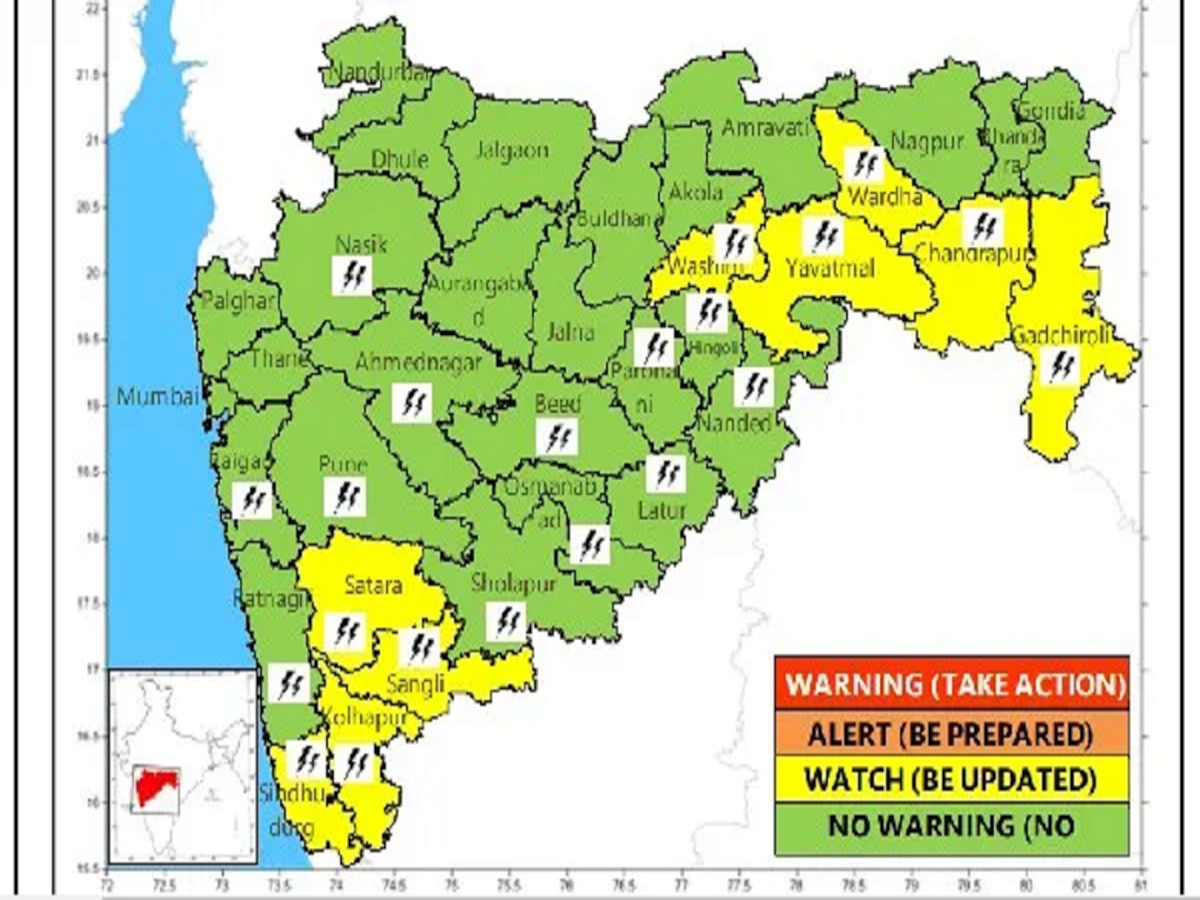 Maharashtra Weather News : विजांचा कडकडाट, ढगांचा गडगडाट... राज्यातील 'या' भागांमध्ये क्षणात बदलणार हवामान  title=