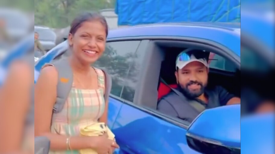 रोहित शर्माने भर ट्राफिकमध्ये तरुणीसाठी गाडी थांबवली, पुढे काय केलं पाहा; कौतुक केल्याशिवाय राहवणार नाही