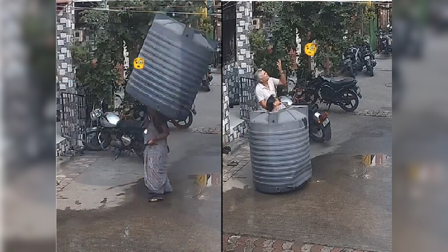  Viral Video : चालता चालता महिलेच्या अंगावर पडली पाण्याची टाकी; न भिजता टाकीतून बाहेर आली