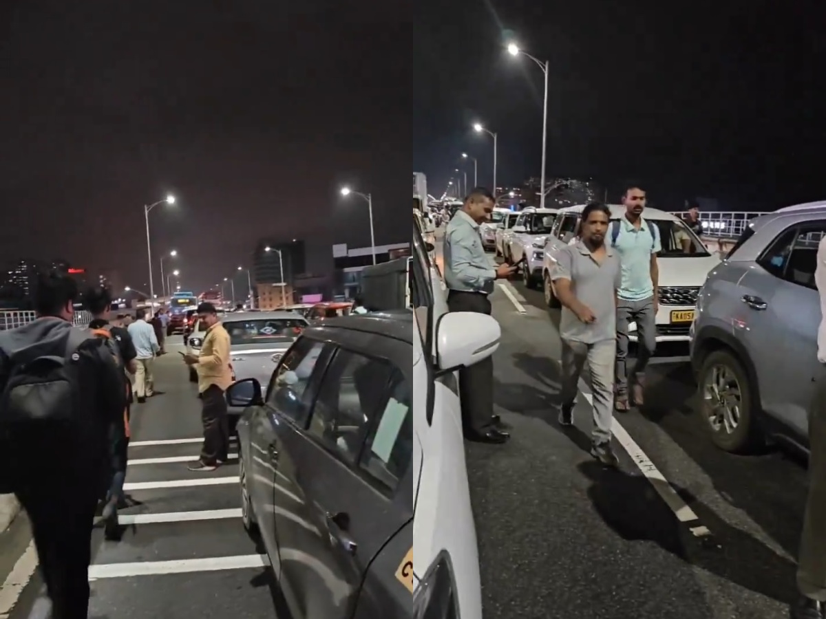 बंगळुरुत लोक फ्लायओव्हरवर गाड्या बेवारस सोडून निघून गेले, नेमकं असं काय झालं? अनेक VIDEO व्हायरल बंगळुरुत लोक फ्लायओव्हरवर गाड्या बेवारस सोडून निघून गेले, नेमकं असं काय झालं? अनेक VIDEO व्हायरल