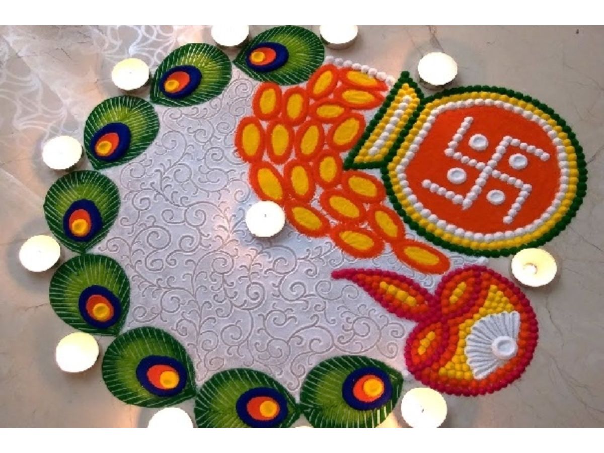 Rangoli designs for diwali 2023 latest simple rangoli designs for Dhanteras 