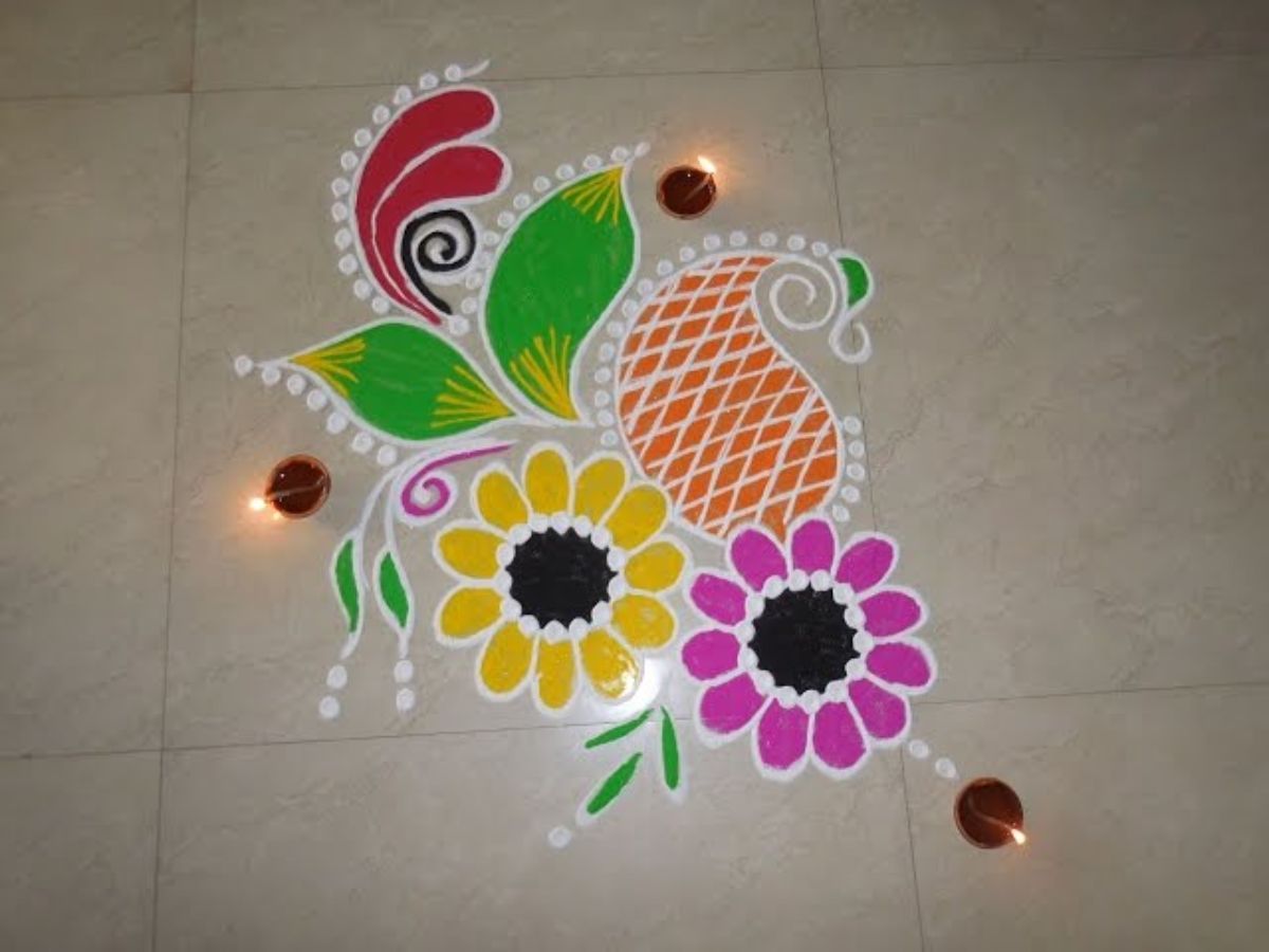 Naraka Chaturdashi 2024 From Simple and Creative to Colourful and Beautiful Rangoli Patterns