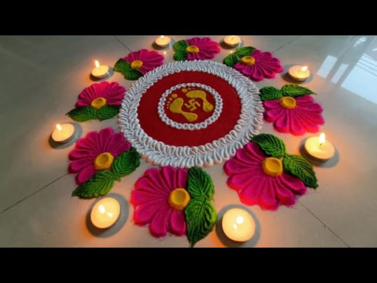 Naraka Chaturdashi 2024 From Simple and Creative to Colourful and Beautiful Rangoli Patterns