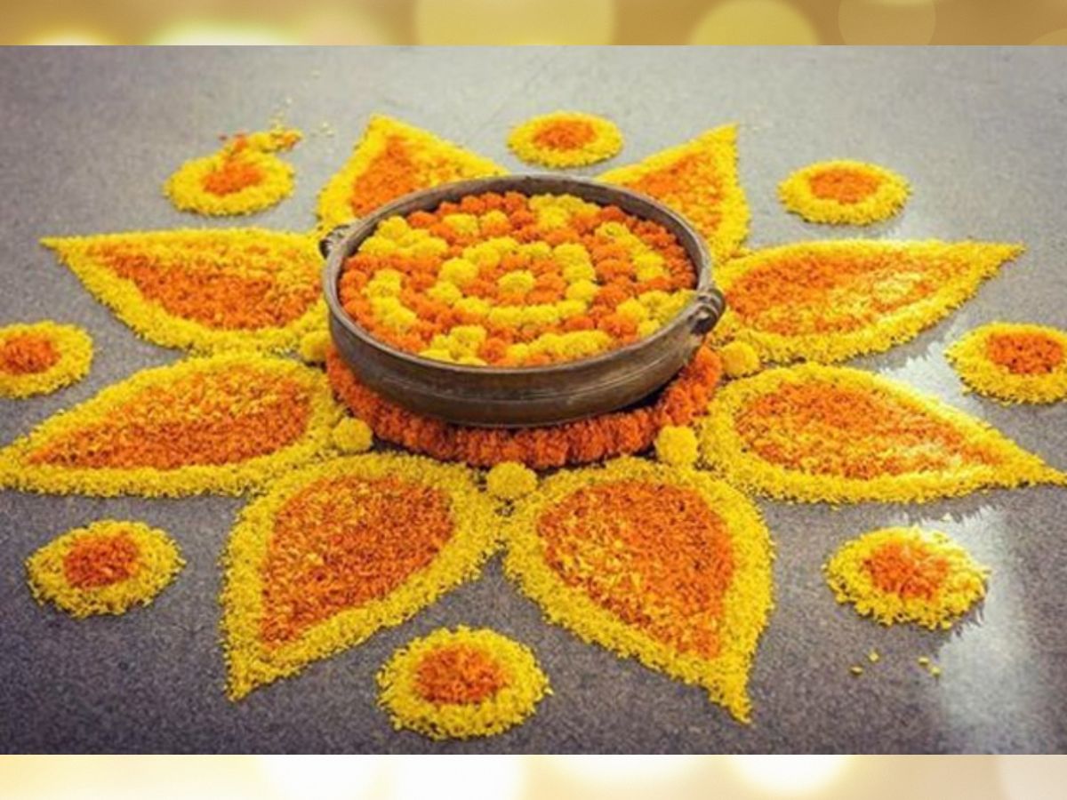 laxmi pujan 2024 From Simple and Creative to Colourful flower Rangoli Patterns