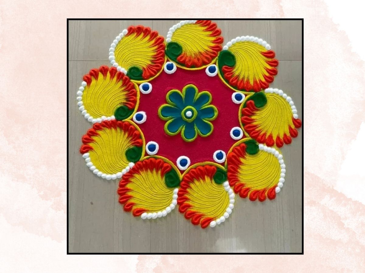 Diwali 2024 Simple Rangoli Diwali Padwa special rangoli design